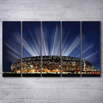 Soccer City South Africa, Stadium Canvas, Sport Art, 5 Panel B, Extra Large Canvas, Canvas Print Wall Art