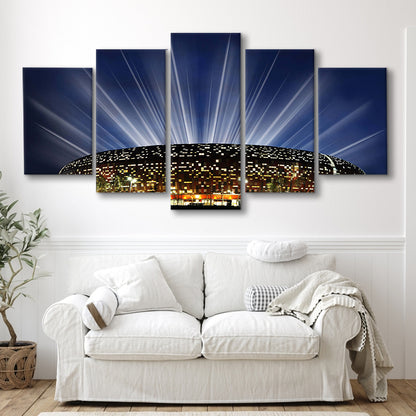 Soccer City South Africa, Stadium Canvas, Sport Art, Gift for him, 5 Panel, Large Canvas, Canvas Print Wall Art
