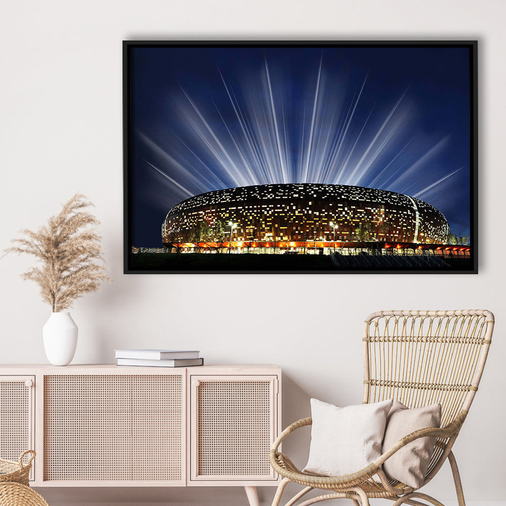 Soccer City South Africa, Stadium Canvas, Sport Art, Framed Canvas Print Wall Art, Floating Frame