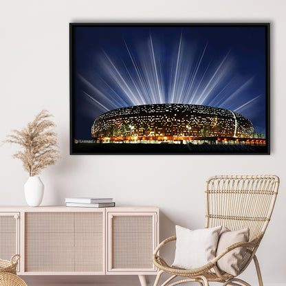 Soccer City South Africa, Stadium Canvas, Sport Art, Framed Canvas Print Wall Art, Floating Frame