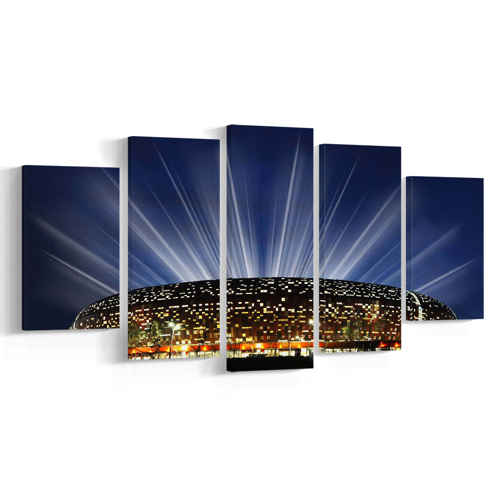 Soccer City South Africa, Stadium Canvas, Sport Art, Gift for him, 5 Panel, Large Canvas, Canvas Print Wall Art