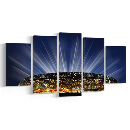 Soccer City South Africa, Stadium Canvas, Sport Art, Gift for him, 5 Panel, Large Canvas, Canvas Print Wall Art