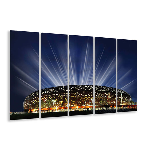 Soccer City South Africa, Stadium Canvas, Sport Art, 5 Panel B, Extra Large Canvas, Canvas Print Wall Art