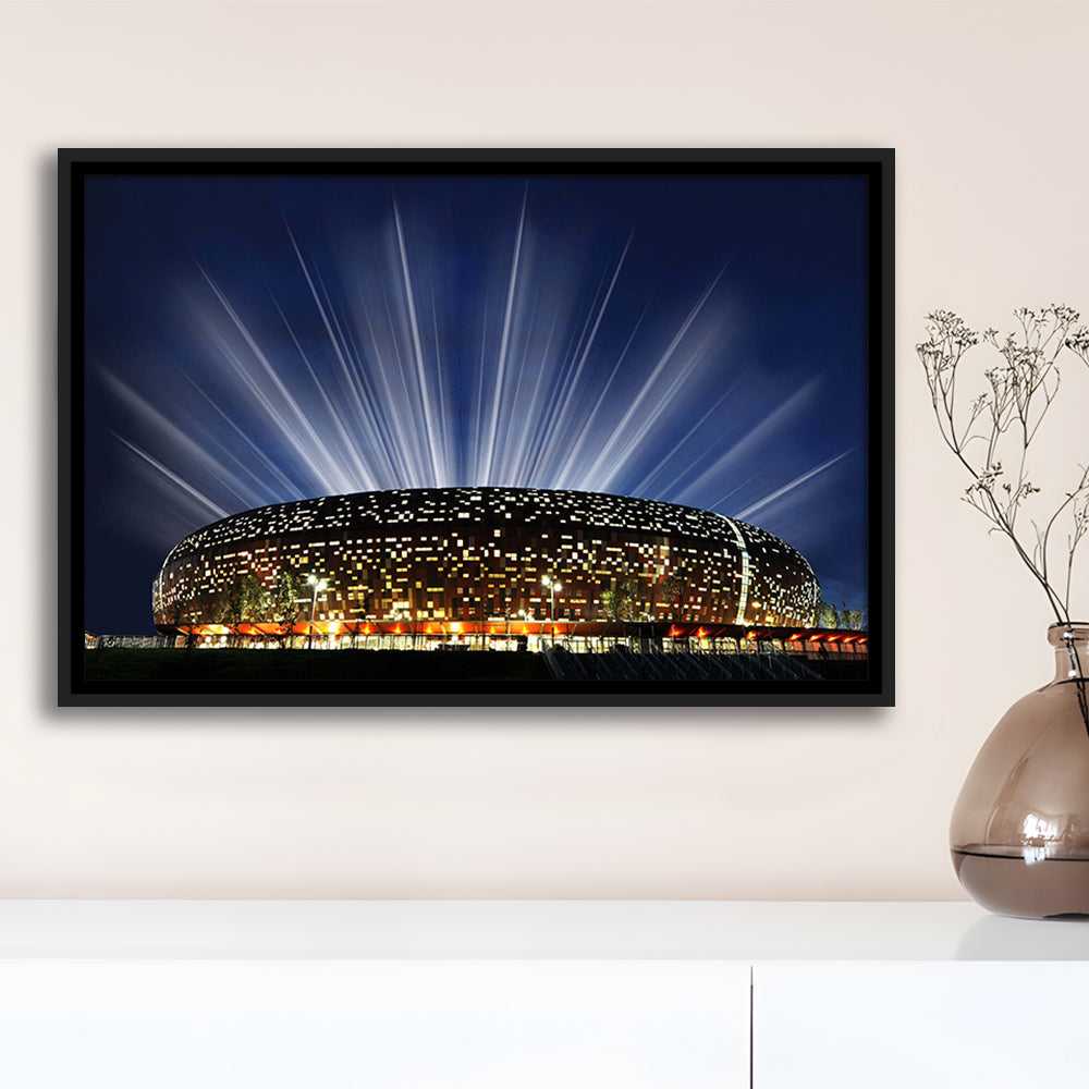 Soccer City South Africa, Stadium Canvas, Sport Art, Framed Canvas Print Wall Art, Floating Frame