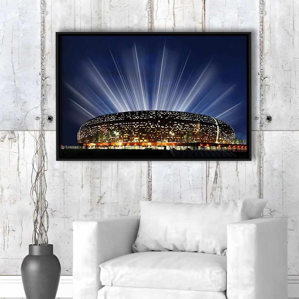 Soccer City South Africa, Stadium Canvas, Sport Art, Framed Canvas Print Wall Art, Floating Frame