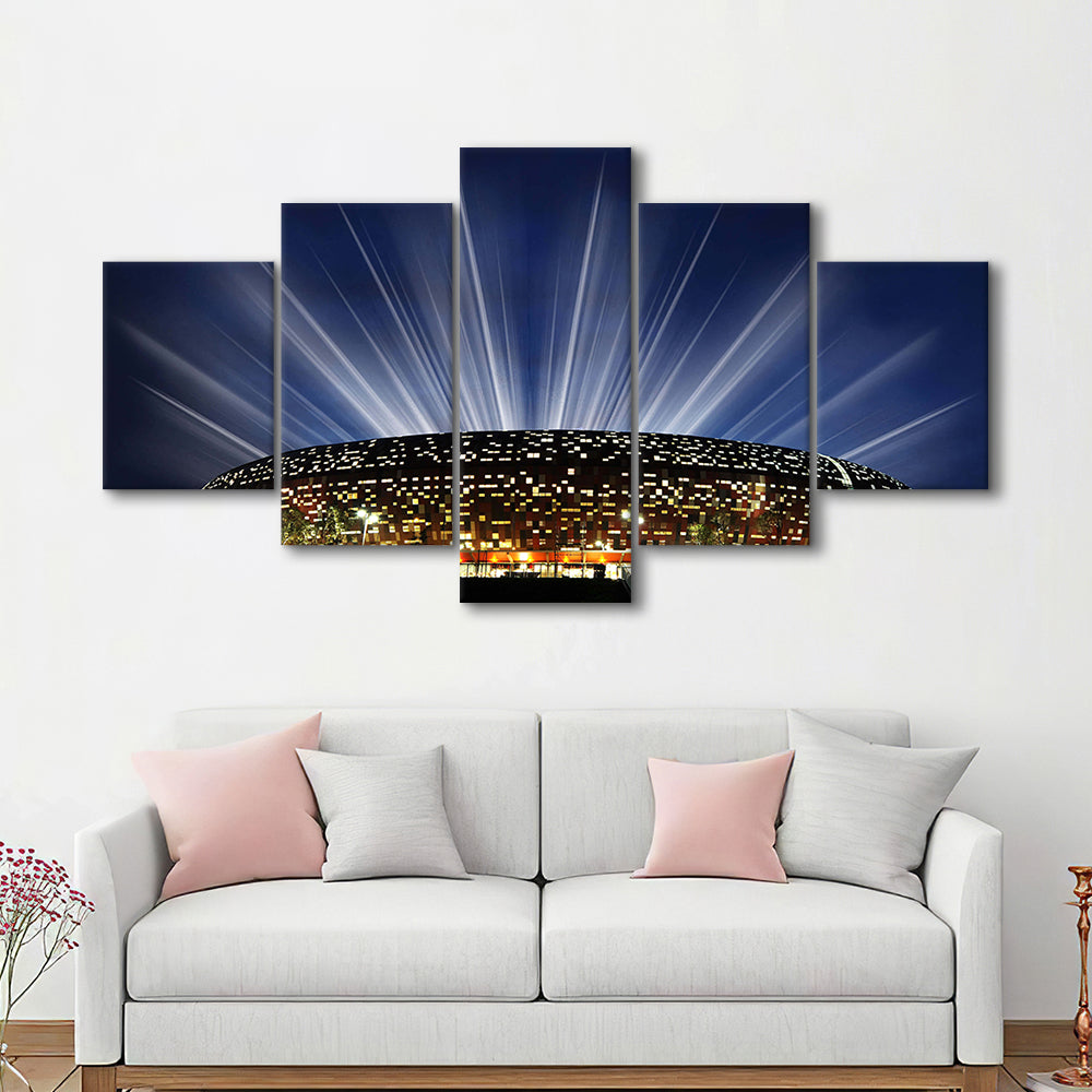 Soccer City South Africa, Stadium Canvas, Sport Art, Gift for him, 5 Panel, Large Canvas, Canvas Print Wall Art