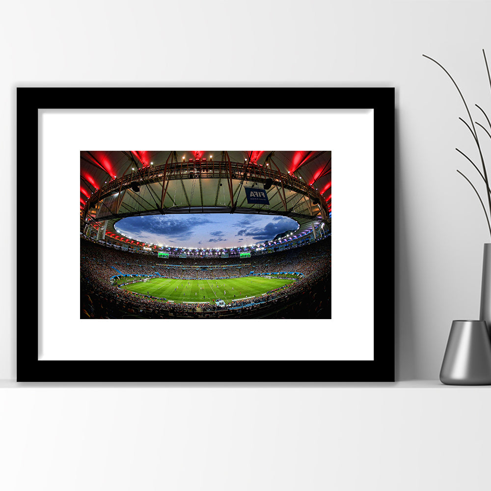 Soccer Stadium, Stadium Canvas, Sport Art, Gift for him, White Border Framed Art Print Wall Decor