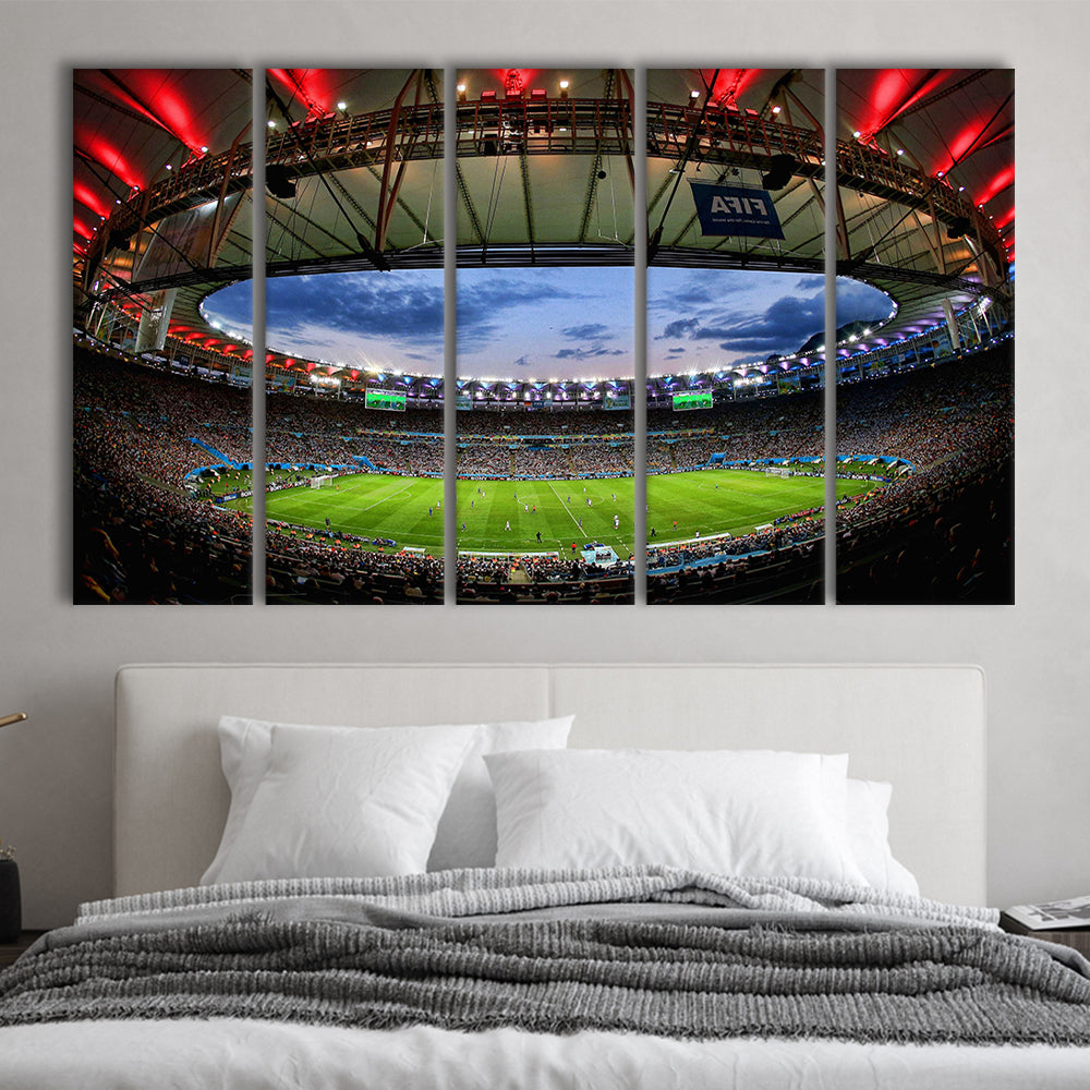 Soccer Stadium, Stadium Canvas, Sport Art, 5 Panel B, Extra Large Canvas, Canvas Print Wall Art