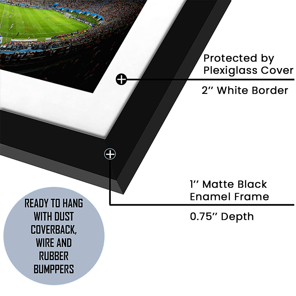 Soccer Stadium, Stadium Canvas, Sport Art, Gift for him, White Border Framed Art Print Wall Decor