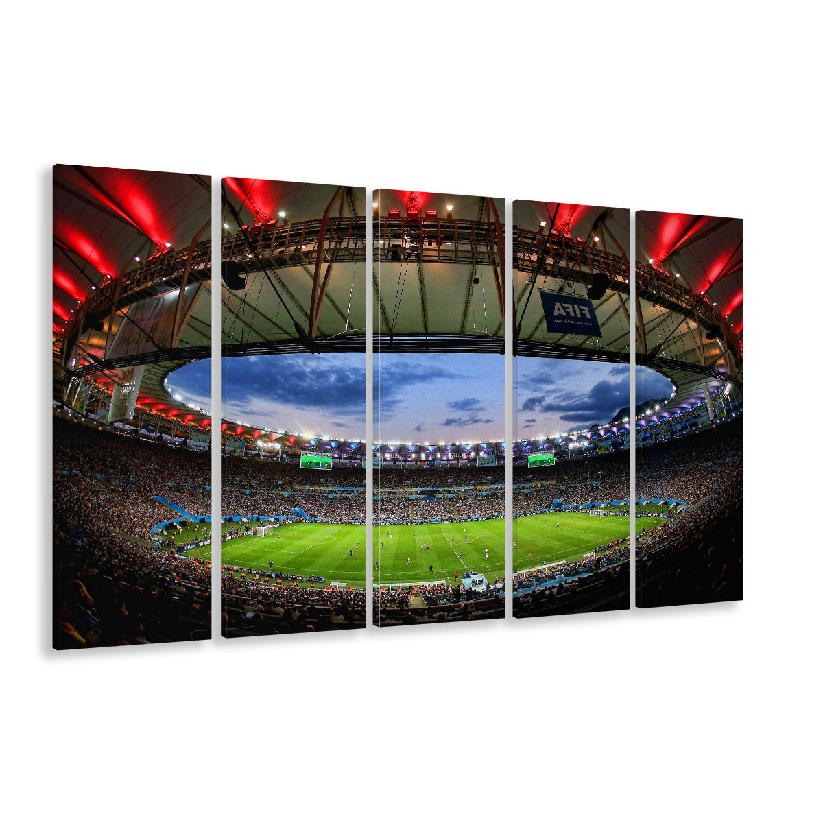 Soccer Stadium, Stadium Canvas, Sport Art, 5 Panel B, Extra Large Canvas, Canvas Print Wall Art