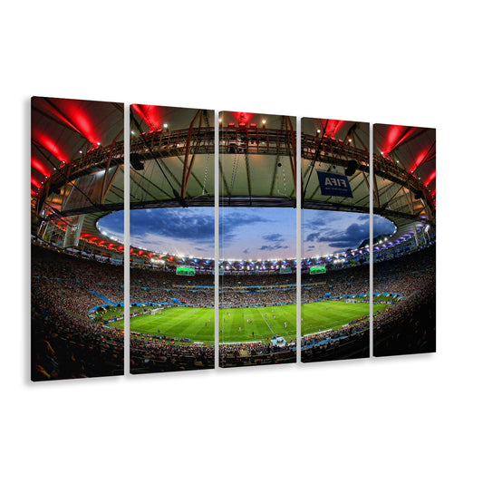 Soccer Stadium, Stadium Canvas, Sport Art, 5 Panel B, Extra Large Canvas, Canvas Print Wall Art