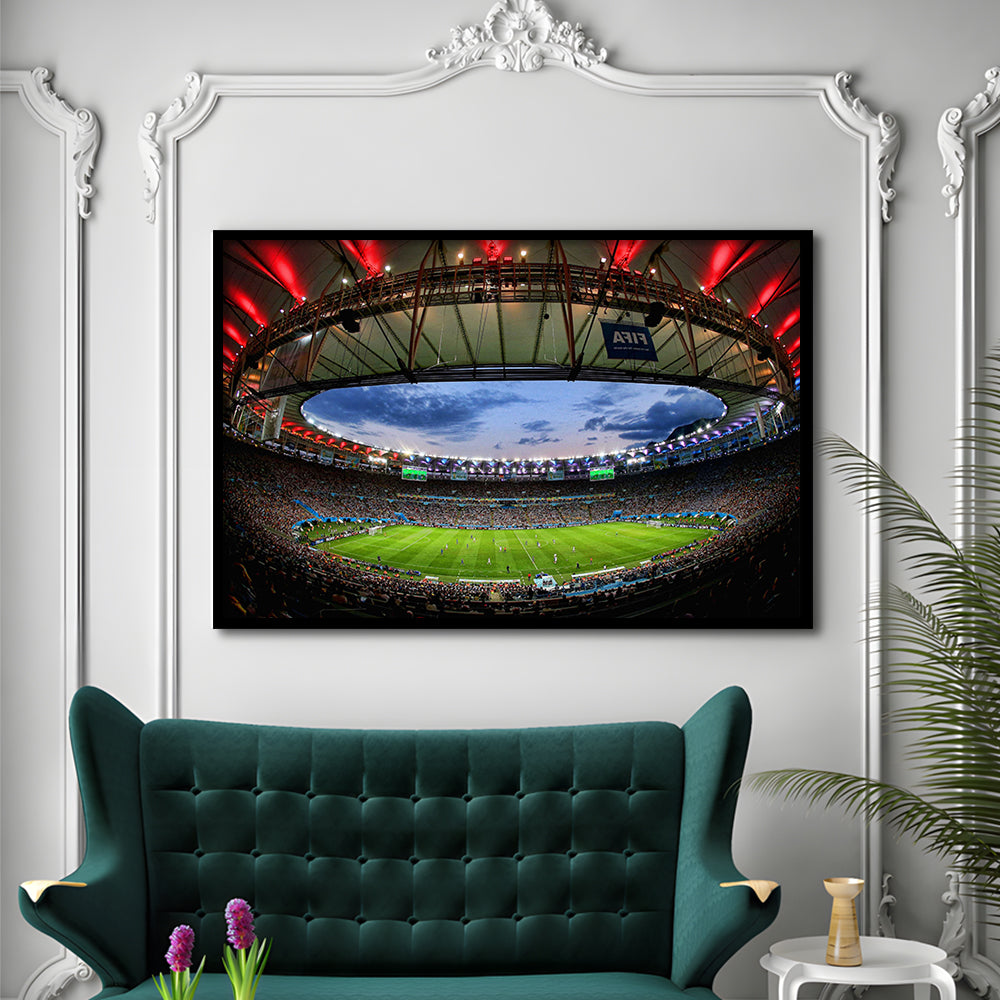 Soccer Stadium, Stadium Canvas, Sport Art, Gift for him, Framed Art Print Wall Decor, Picture Framed