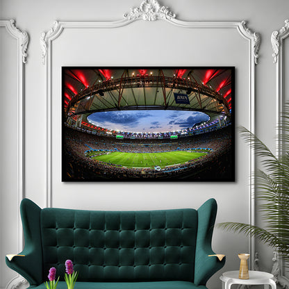 Soccer Stadium, Stadium Canvas, Sport Art, Gift for him, Framed Art Print Wall Decor, Picture Framed