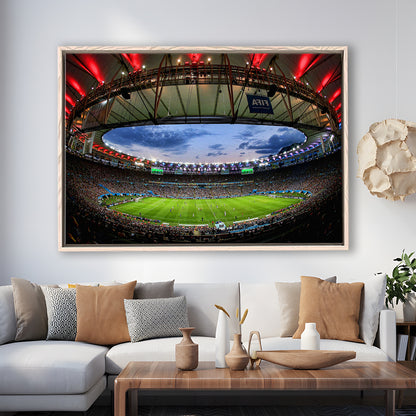 Soccer Stadium, Stadium Canvas, Sport Art, Framed Canvas Print Wall Art, Floating Frame