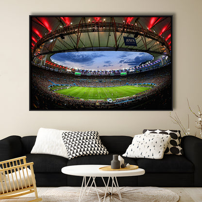 Soccer Stadium, Stadium Canvas, Sport Art, Framed Canvas Print Wall Art, Floating Frame