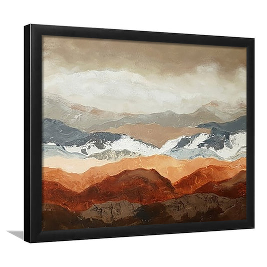 Soft Mountain View LargeArt Prints Floating Frame Wall Art Print, Framed Art Print, Picture Framed