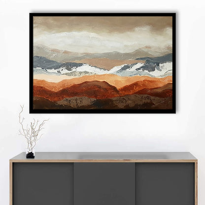 Soft Mountain View LargeArt Prints Floating Frame Wall Art Print, Framed Art Print, Picture Framed