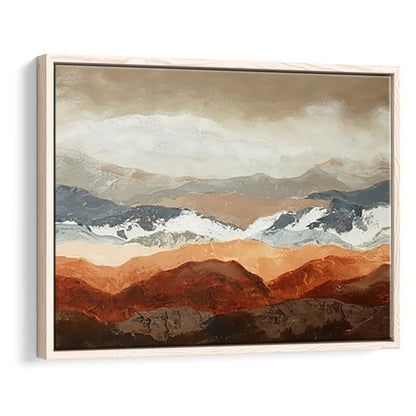 Soft Mountain View Large Stretched Canvas Floating Frame Wall Art Print, Framed Cavas Print, Floating Frame