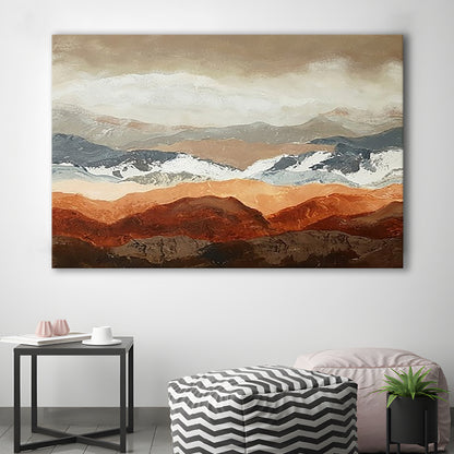 Soft Mountain View Large Stretched Canvas Floating Frame Wall Art Print, Cavas Print Wall Art Hom Decor