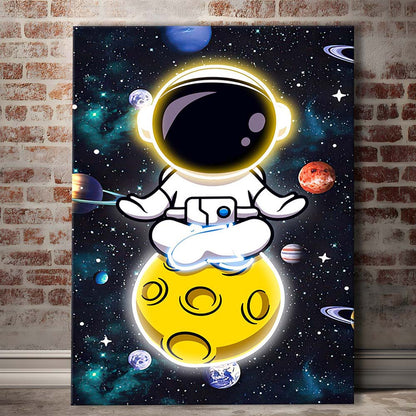 Solar System & Astronaut Boy, Canvas Print, Luxury Wall Art Decor, Modern Art