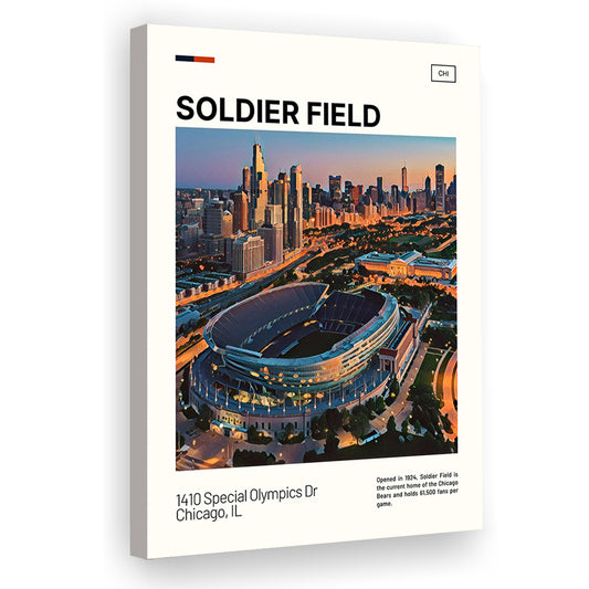 Soldier Field Print, Chicago Bears Stadium Canvas Art, Fan Gifts, Sport Art, Canvas Print Wall Art