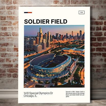 Soldier Field Print, Chicago Bears Stadium Canvas Art, Fan Gifts, Sport Art, Canvas Print Wall Art