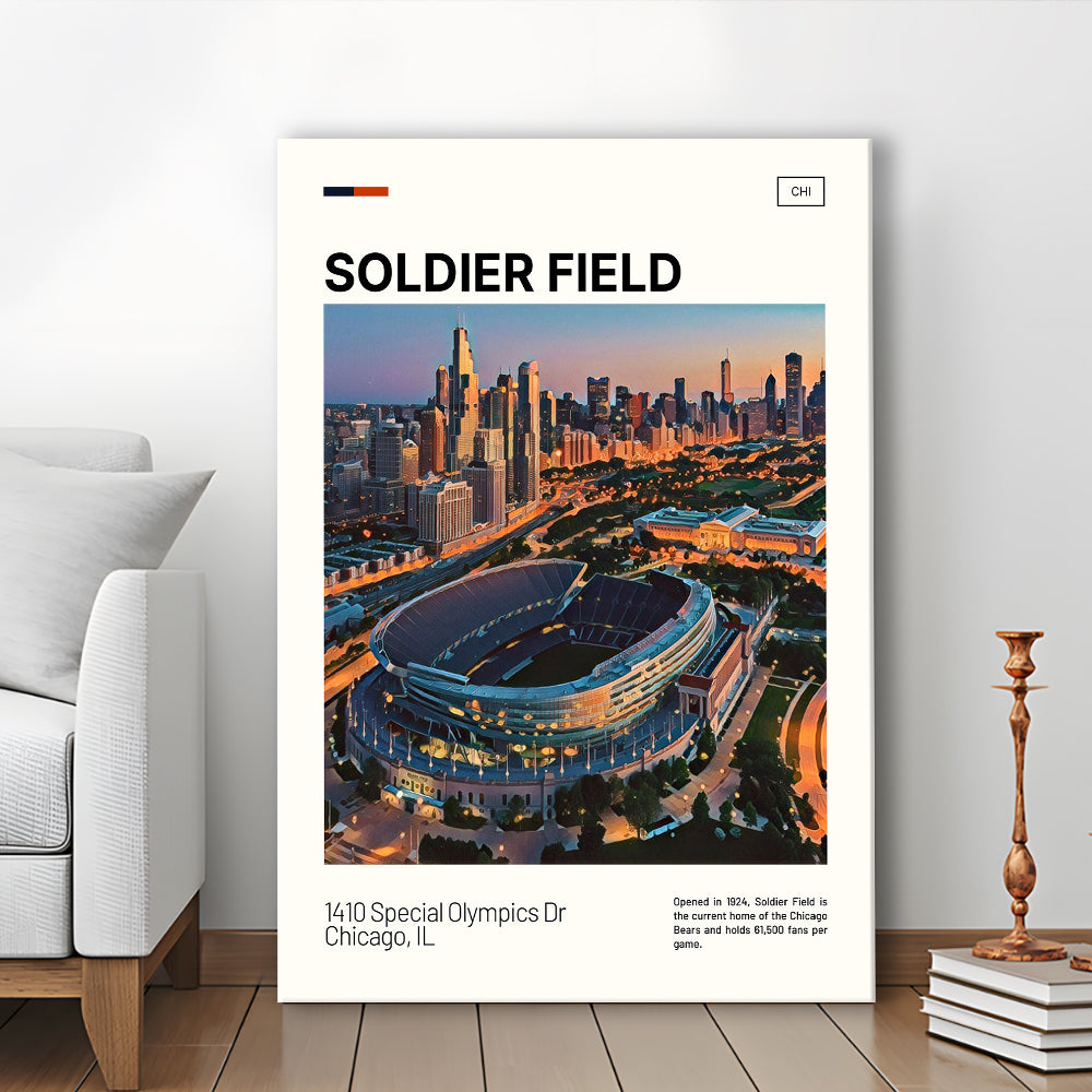 Soldier Field Print, Chicago Bears Stadium Canvas Art, Fan Gifts, Sport Art, Canvas Print Wall Art