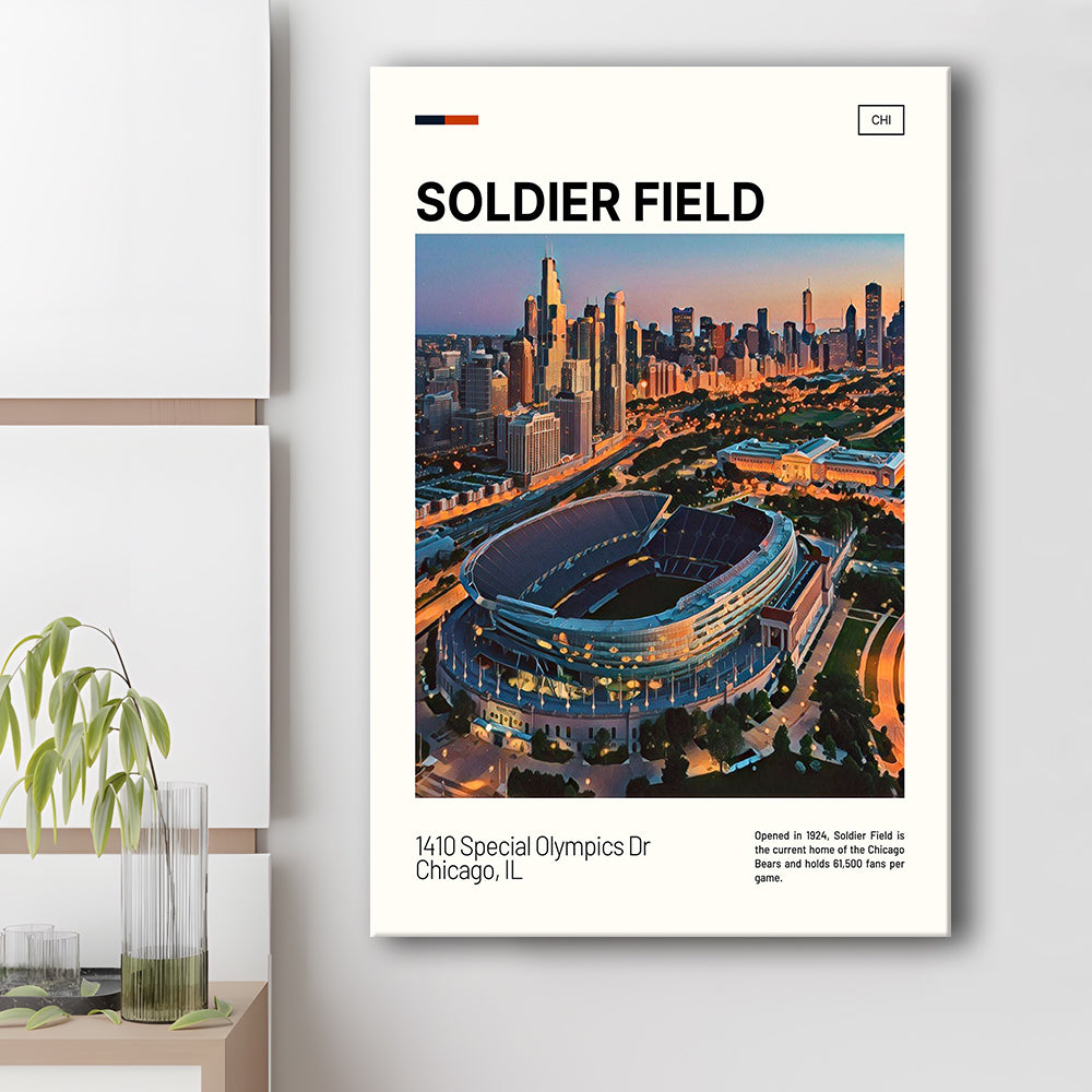 Soldier Field Print, Chicago Bears Stadium Canvas Art, Fan Gifts, Sport Art, Canvas Print Wall Art