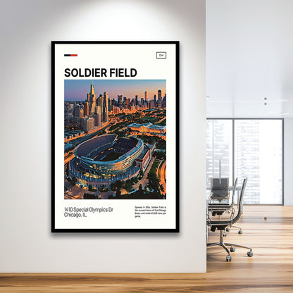 Soldier Field Print, Chicago Bears Stadium Art, Gifts for him, Sport Art, Framed Art Print Wall Decor