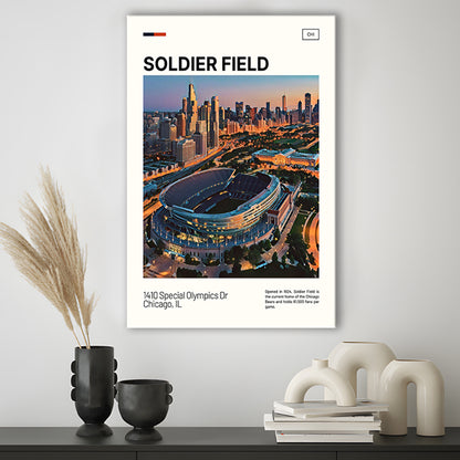 Soldier Field Print, Chicago Bears Stadium Canvas Art, Fan Gifts, Sport Art, Canvas Print Wall Art