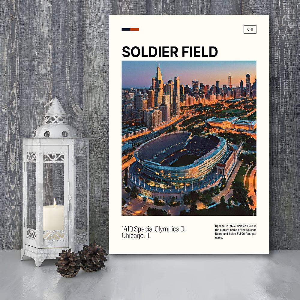 Soldier Field Print, Chicago Bears Stadium Canvas Art, Fan Gifts, Sport Art, Canvas Print Wall Art