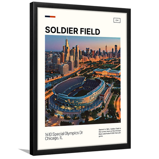 Soldier Field Print, Chicago Bears Stadium Art, Gifts for him, Sport Art, Framed Art Print Wall Decor