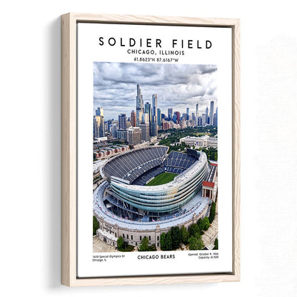 Soldier Field, Chicago Bears Football Stadium Wall Art Print, Sport Art Print, Framed Canvas Prints Wall Art