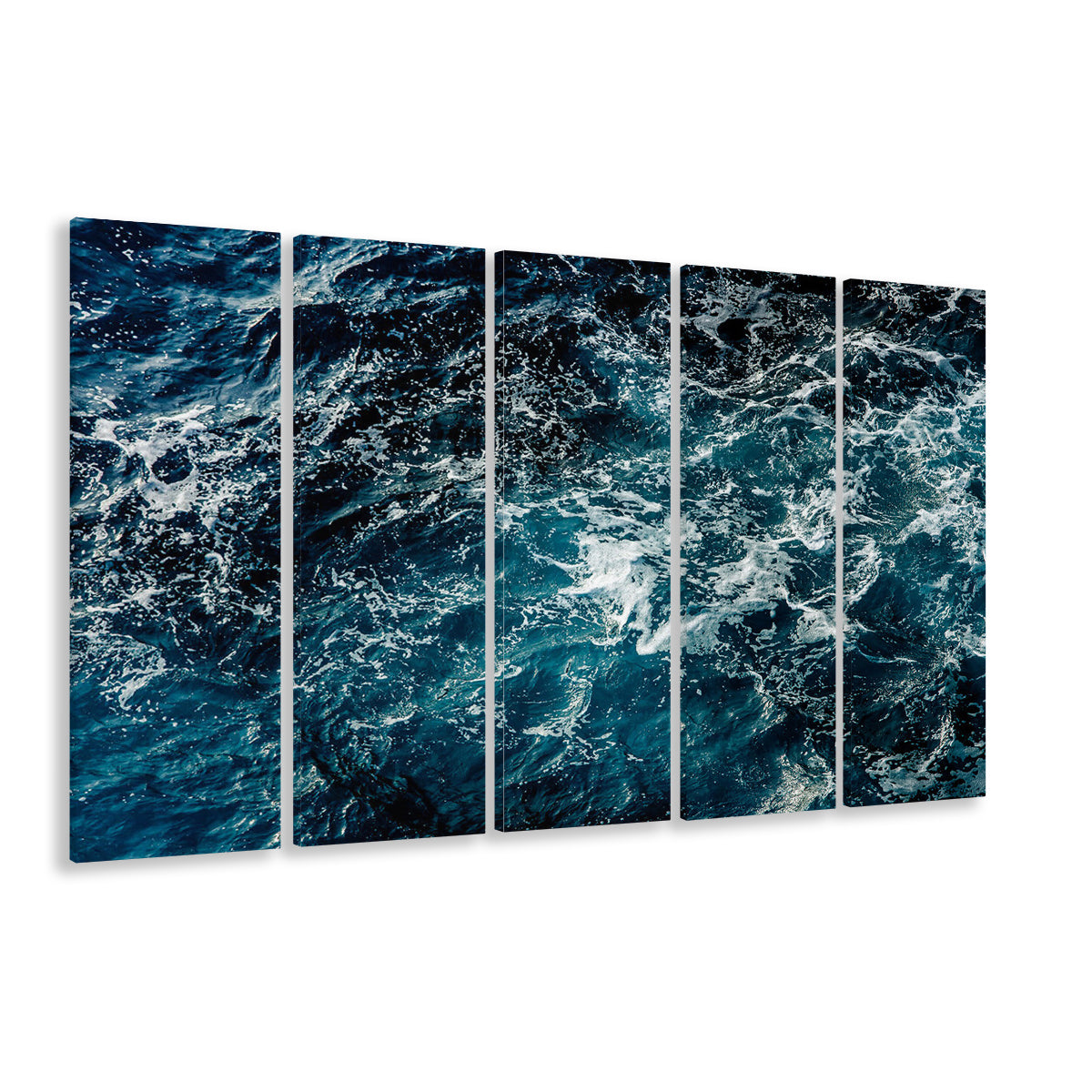 Soothing Sea Wave Wall Art Coastal Canvas Print Featuring Calming Ocean Waves, 5 Piece B Extra Large Cavas Print Wall Art