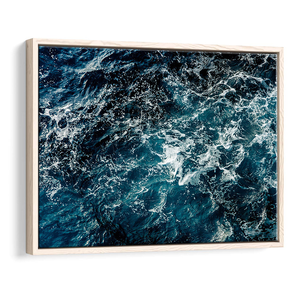 Soothing Sea Wave Wall Art Coastal Canvas Print Featuring Calming Ocean Waves, Framed Cavas Print, Floating Frame