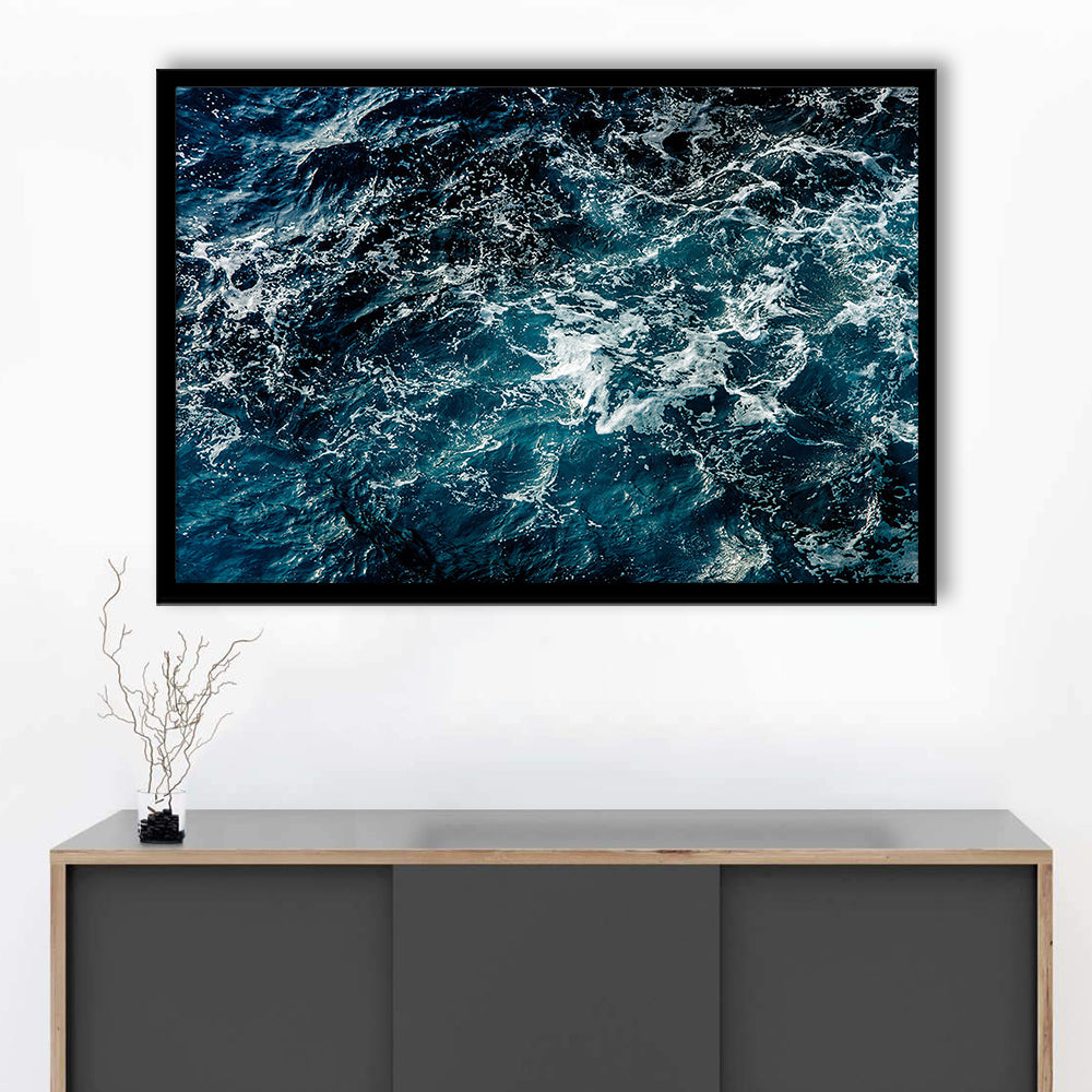 Soothing Sea Wave Wall Art Coastal Art Prints Featuring Calming Ocean Waves, Framed Art Print, Picture Framed