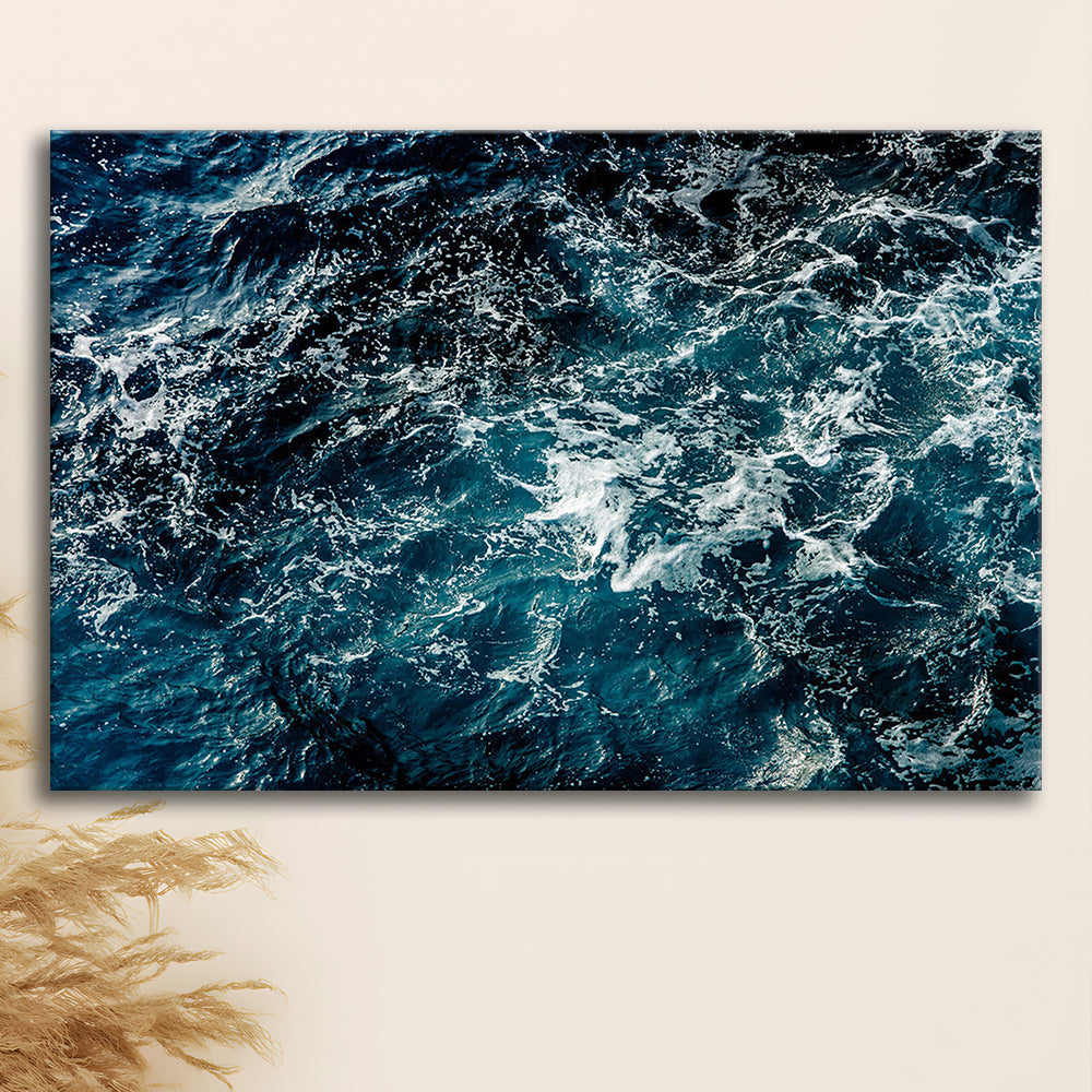 Soothing Sea Wave Wall Art Coastal Canvas Print Featuring Calming Ocean Waves, Cavas Print Wall Art Hom Decor