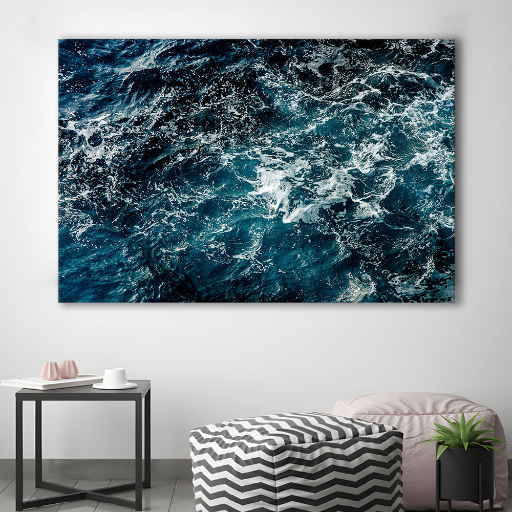 Soothing Sea Wave Wall Art Coastal Canvas Print Featuring Calming Ocean Waves, Cavas Print Wall Art Hom Decor