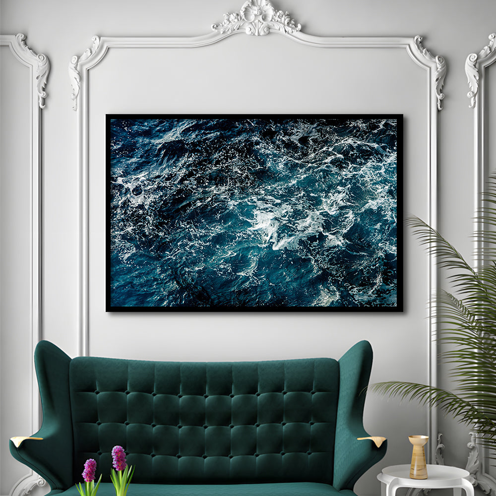 Soothing Sea Wave Wall Art Coastal Art Prints Featuring Calming Ocean Waves, Framed Art Print, Picture Framed