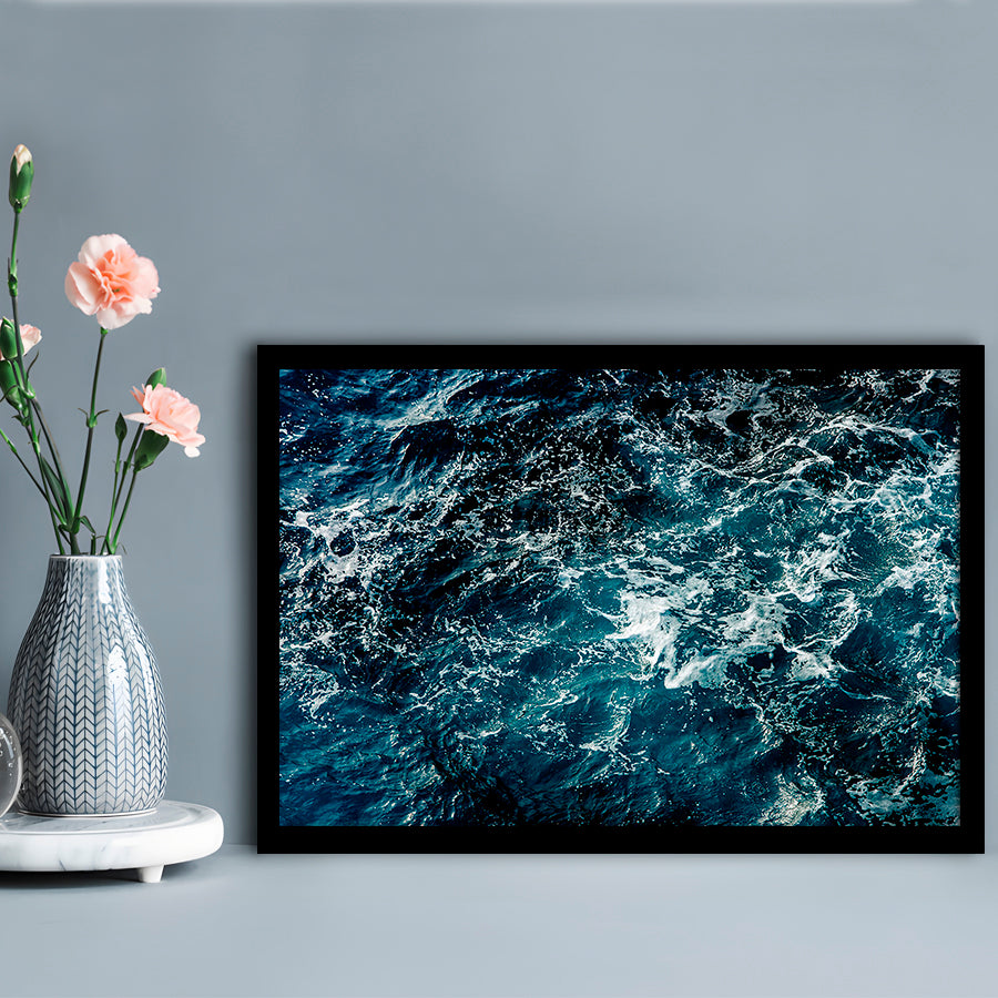 Soothing Sea Wave Wall Art Coastal Art Prints Featuring Calming Ocean Waves, Framed Art Print, Picture Framed