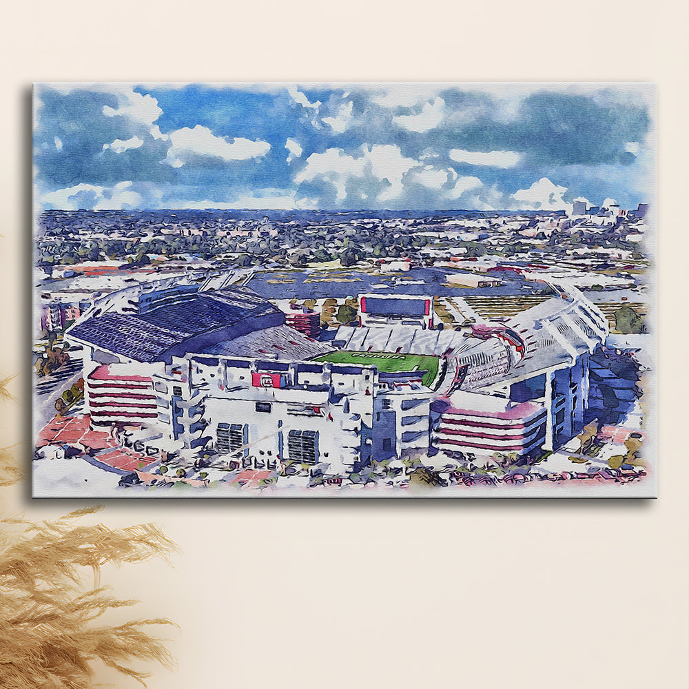 South Carolina Gamecocks, Williams Brice Painting Stadium Watercolor, Sport Art, Gifts for him, Canvas Print Wall Art