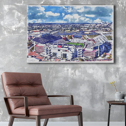 South Carolina Gamecocks, Williams Brice Painting Stadium Watercolor, Sport Art, Gifts for him, Canvas Print Wall Art
