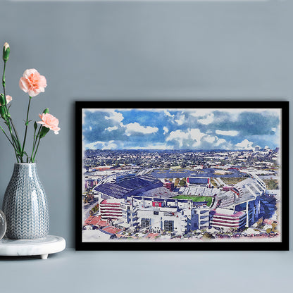 South Carolina Gamecocks, Williams Brice Painting Stadium Watercolor, Sport Gift Art, Framed Art Print Wall Decor