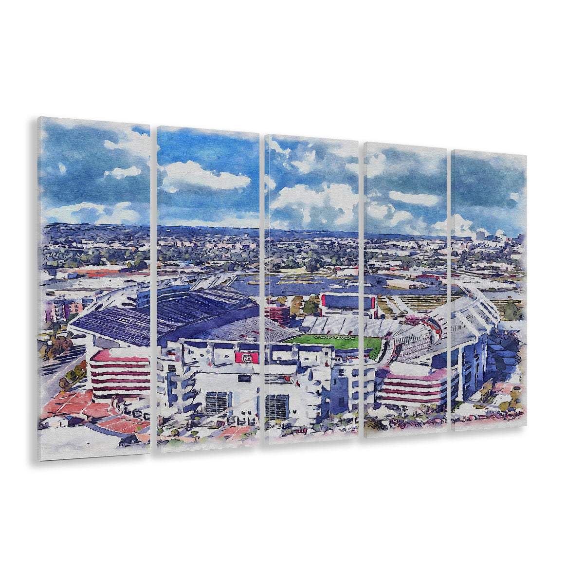 South Carolina Gamecocks, Williams Brice Painting Stadium Watercolor, Sport Art, Extra Large Canvas Print Wall Art