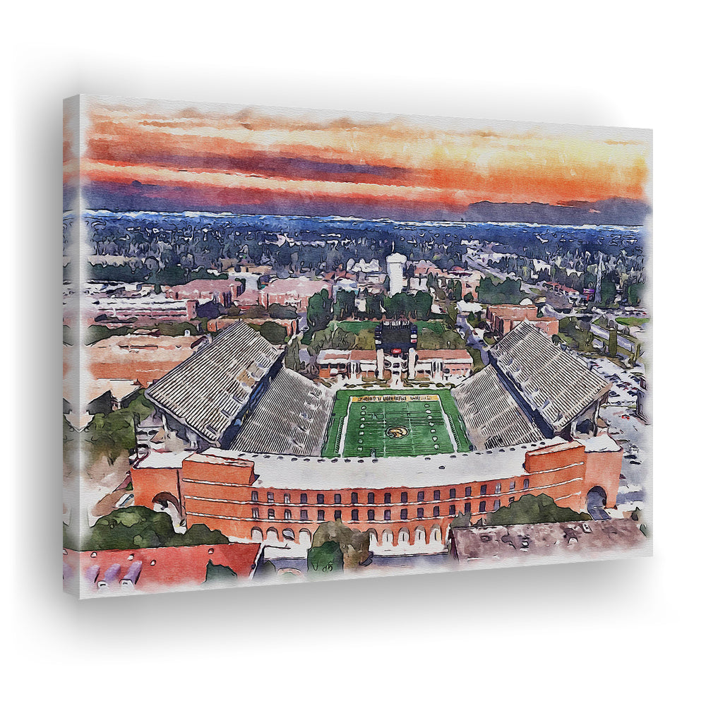 Southern Miss Golden Eagles -M M Roberts Painting Stadium Watercolor100, Sport Art, Gifts for him, Canvas Print Wall Art