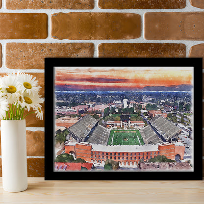 Southern Miss Golden Eagles -M M Roberts Painting Stadium Watercolor100, Sport Gift Art, Framed Art Print Wall Decor
