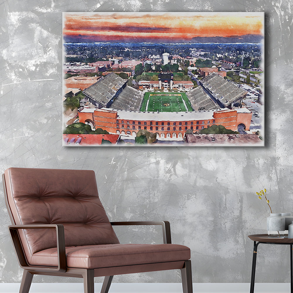 Southern Miss Golden Eagles -M M Roberts Painting Stadium Watercolor100, Sport Art, Gifts for him, Canvas Print Wall Art