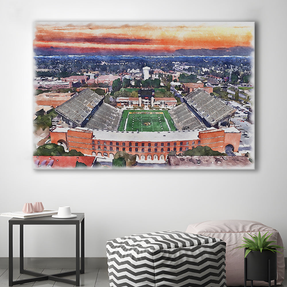 Southern Miss Golden Eagles -M M Roberts Painting Stadium Watercolor100, Sport Art, Gifts for him, Canvas Print Wall Art