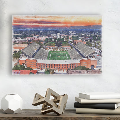 Southern Miss Golden Eagles -M M Roberts Painting Stadium Watercolor, Sport Art, Gifts for him, Canvas Print Wall Art