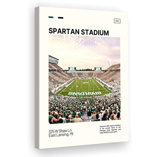 Spartan Stadium Print, Michigan State Spartans Stadium Canvas Art, Fan Gifts, Sport Art, Canvas Print Wall Art